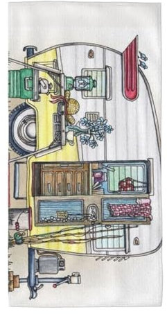 YFSGDLBN Happy Campers bedrucktes Handtuch aus Flanell