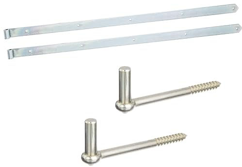 siwitec Ladenband 1155 mm, 2er-Set mit individuell einschraubbarem Kloben, Ø16 mm, gerade/abger., witterungsbeständig, Torband, Türband Gartentor, Torscharnier