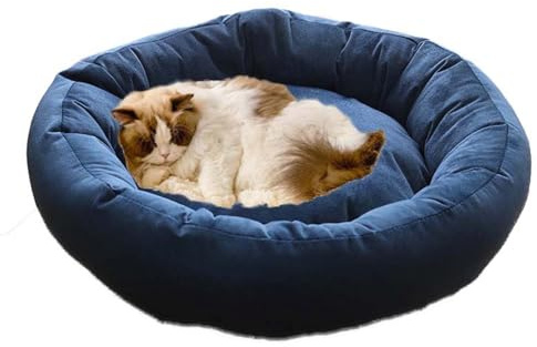 Lettino per gatti e cani, letto rotondo calmante per cani, letto ortopedico per gatti, cuccioli, cani di piccola taglia, lavabile (G, 40 cm)