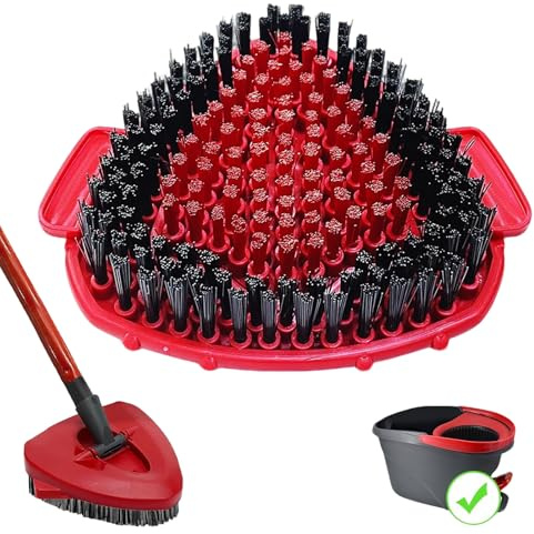1PCS Spin Mop Replace Scrub Brush Compatible with Vileda 1-Tank System,Scrubber Mop Head,More Layers of Bristles Great for Tub,Tile,Wall,Swimming Pools,Kitchen