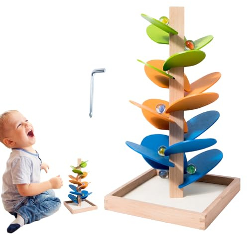 Holz Kugelbahn Musikbaum Spielzeug | Pädagogisches Lernspiel Für Die Mint Bildung - Holzspielzeug Mit Kugelbahn Für Kinder - Für Kinder Mädchen Als Geschenk Zu Weihnachten Und Geburtstag