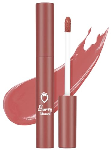 BUTBU Lipgloss, Matt Lippenstift, Wasserdichter Langanhaltender-Lipgloss, ohne Alkohol Parabene Mikroplastikpartikel, langanhaltender für Damen, Make up mit Lippenstift Lippen-Tattoo(01)