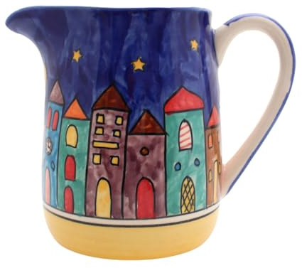 Gall&Zick Handbemalter Keramik-Krug Stadtmotiv – Wasserkrug & Saftkrug | Dekorativer Keramik-Pitcher, Spülmaschinenfest, Großer Trinkkrug für Küche & Tisch – Exklusive Wohn- & Tischdekoration
