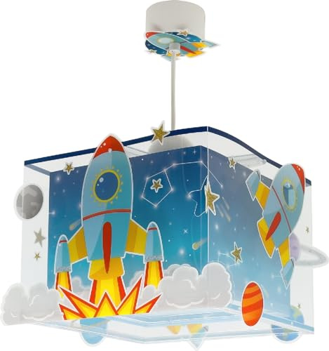 Dalber Kinder Pendelleuchte Planets Sonnensystem 63352M, Blau | Hängelampe; Deckenleuchte; Kinderzimmer; E27 - 1 x 15W