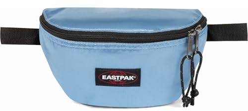 EASTPAK Springer Gürteltasche — kompakte Hüfttasche mit sicheren Reißverschlussfächern und verstellbarem Gürtel, 2 L Fassungsvermögen, 16.5 x 23 x 8.5 cm — Satiniertes Blau