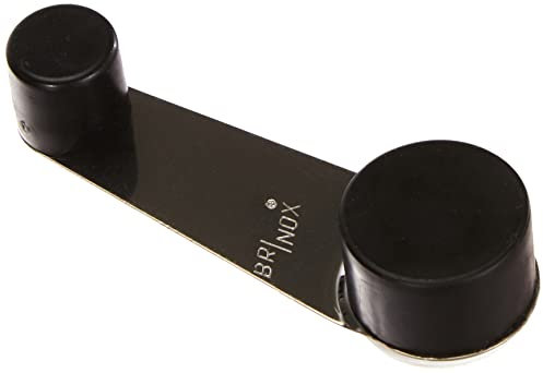 Brinox Tope de Puerta Giratorio con Adhesivo y Tornillo, Acero Inoxidable, Color Negro, Protección de Paredes y Muebles, 1 Unidad