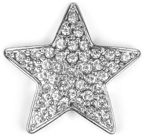 styleBREAKER Broche magnétique Style étoile avec Strass pour vêtement, écharpe, châle et Poncho, Parure, Femme, 05050043, Couleur:Argent