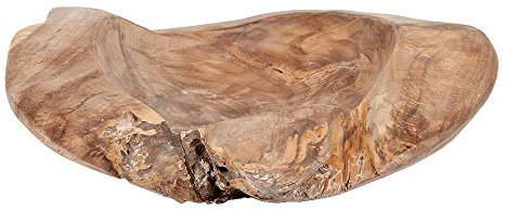 LEBENSwohnART Schale Premium Bowl ca.: 40cm Durchmesser Teak-Wurzelholz Handmade massiv Holz