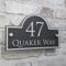 House Number Sign or Address Plaque Door Name Plate Anthracite Grey Personailsed Glass Effect