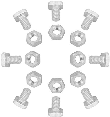 50 Stück Aluminium Quadrat Kopfschraube und Nuss -Set, M6X12 Schrauben Gewächshausschrauben mit abgeschnittenem Kopf und Schrauben Silberfarbenes, Massenhaftes Hardware-Set
