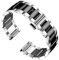 BINLUN Edelstahl Uhrenarmband Ersatzarmband Poliert Metall Uhrenarmbänder Matt Gebürstet Metallarmband für Herren Damen mit Schmetterlingsschnalle(Poliertes Silber und Schwarz 26mm)