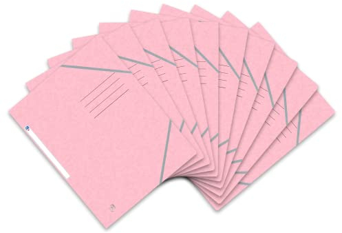 Oxford Top File + Eckspannermappe A4, extrastark aus Karton, pastell-rosa, 10er Pack, 400116353