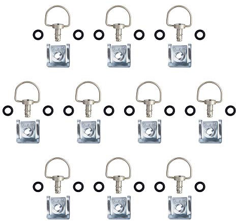 Oldbones Motorcycle Race Fasteners Quick Release D-Ring Race Fasteners Type C 14mm Matt Sliver(10 Pack)