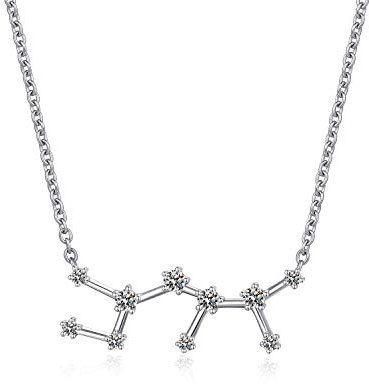 jiamiaoi Necklace for Women 12 Horoscope Necklace Leo 925 Sterling Silver Zodiac Sign 12 Constellation Necklace Astrology CZ Pendant Necklace Star Necklace Birthstone Necklace