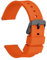 WOCCI 22mm Orologi Cinturino in Silicone per Uomo e Donna con Fibbia Nera (Arancio)