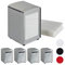 5 x Serviettenspender Retro, Metall, kleine Gastro Serviettenhalter für Eisdiele, Café, Bistro, HBT: 15x9,5x11, Silber