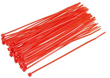sourcing map Cable Zip Ties Nylon Cable Wire Ties 6 Inch Self-Locking Nylon Tie Wraps Red 100pcs