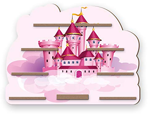 Regal „Märchenschloss“ geeignet für Toniebox und Tonies inkl. 40 Metallplättchen für Flexible Befestigung der Tonie Figuren (Märchenschloss)
