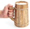 Norse Tradesman Bierkrug aus Holz – 100% handgefertigter Bierkrug – inklusive mittelalterlichem Geschenksack – 1 Liter