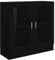 vidaXL Armadietto con Vetrina Nero 82,5x30,5x80 cm Legno Multistrato
