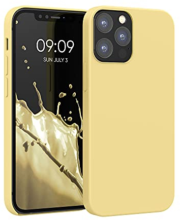 kwmobile Handyhülle für iPhone 12 Hülle/iPhone 12 Pro Hülle - Silikon Handy Case - weiche Oberfläche - kabelloses Laden - Smooth Yellow