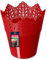 KADAX Spitzen-Blumentopf aus Kunststoff, 9 Farben, Blumentopf mit Spitzenmotiv, Blumentopfschutz für Büro, Topf, Gartenschale, Blumenkübel, Übertopf (⌀ 12cm, Niedrig, rot)