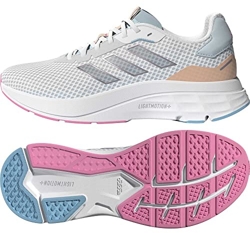 Adidas Damen SPEEDMOTION Sneaker, FTWR White/matt Purple met./Beam pink, 40 EU