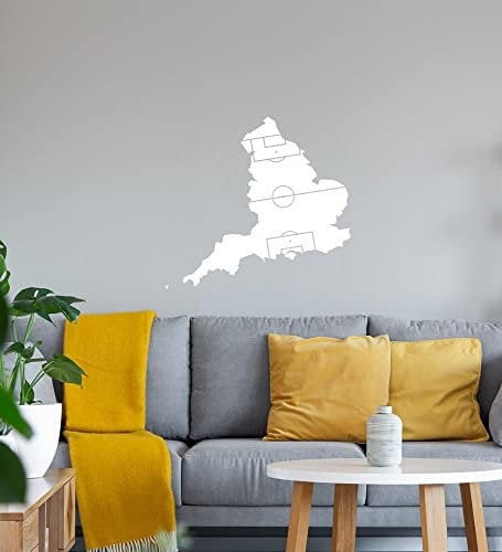 England as Football Pitch Wall Sticker White 48 x 45 cm