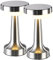 Lunartec Lese Lampe: 2er Set LED-Akku-Tischleuchte,3 Dimmstufen,Edelstahl-Optik,1.500 mAh (LED Tischlampe ohne Kabel, Indoor Tischlampe, kabellos)