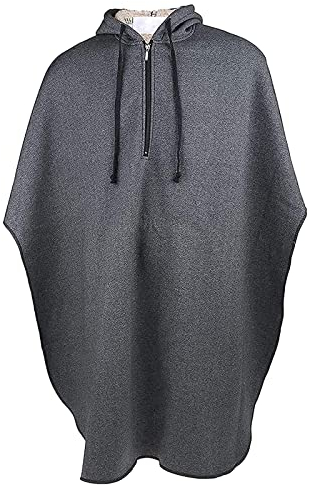 Rollstuhldecke Rollstuhlumhang Kapuzenumhang Schal, Winter Rollstuhlwärmer Abdeckung Für Ältere Menschen, Behinderte Erwachsene, Tragbarer Hoodie Poncho Samt Dicke Kleidung,Grau,XL(115 * 130cm)