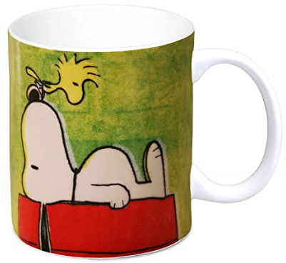 Logoshirt® Peanuts - Snoopy & Woodstock - Authentic Peanuts I Tasse - Kaffeebecher, 300 ml I in farbiger Geschenkverpackung I Lizenziertes Original Design