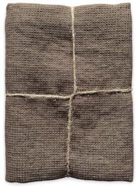 JOWOLLINA Feines Waffelpique Badetuch Saunatuch Leinen Stonewashed (Brownie, 100x160 cm)