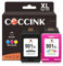 COCCINK 901XL (1 Schwarz, 1 Farbe) Wiederaufbereitete Druckerpatronen Ersatz für HP 901 XL für Officejet J4624 4500 g510a J4500 J4524 J4540 J4560 J4580 J4600 J4550 J4660 J4680C Drucker Hohe Kapazität