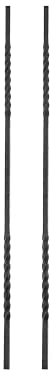 Gal Industrial 2 Stück Geländerstab zweimal gedreht Torstab 12x12x950 mm Geländer Zaunstab Zierstab Stab