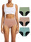 TIICHOO Culottes Menstruelles Ultra Absorbante Taille Haute Culotte Regle Lot de 3(XXL, Vert Matcha/Vert Turquoise/Or Rose)