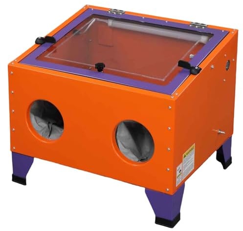 AutoForever 25 Gallon Bench Top Air Sandblasting Cabinet,Orange
