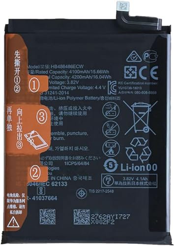Batería De Repuesto HB486486ECW Compatible con Huawei P30 Pro/Mate 20 Pro/Mate 20x / Nueva Fabricación/Capacidad 4100 mAh/Bulk