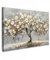 MuchoWow© Leinwand Bilder 60x40 cm Wanddeko Wohnzimmer Aesthetic Room Decor Deko Zimmer Wandbilder Modern Bild auf Leinwand Baum - Blumen - Weiß - Natur - Kunst