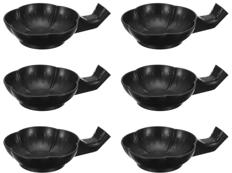 PATIKIL Chinese Calligraphy Ink Dish, 6 Pcs Painting Brush Rest Dish Multifunctional Japanese Plastic Ink Water Plate for Calligraphy, Painting, Art Supplies, Black