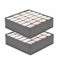 Drawer Organiser Divider Wardrobe Storage Organiser clothes drawer Organisers Storage Boxes for Socks, Belts, Ties 2-Pieces Grey