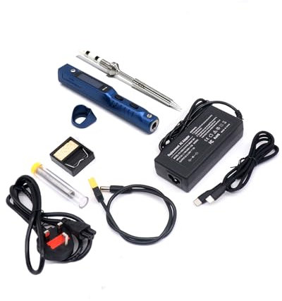 TOOLSAVING TS101 Soldering Iron Kit TS100 New Upgraded B2 Solder Tip PD 90W DC 65W Original Smart Digital Welding Tool Mini Portable Fast Heating Adjustable Temperature USB Type C Blue Set