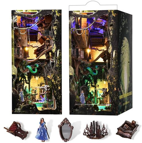 MiniCity Book Nook Kit, DIY Puppenhäuser Miniatur Haus Kit(Down The Rabbit-Hole Alice in Wonderland)
