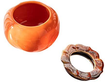 SEWOART 1 Pc Persimmon Pot de Fleurs hydroponique Plantes d'intérieur Plantes Interieur jar Cache-Pot en Porcelaine Pot de Fleur en Forme de Fruit Vase décoratif Vase en céramique Orange