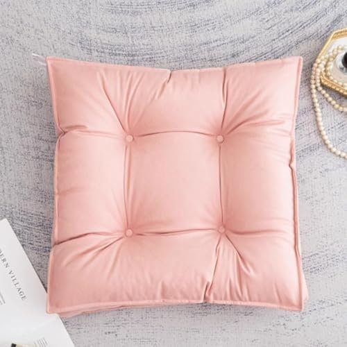 YZTTCD Velours Côtelé Carré Coussins de Chaise Épais Et Confortable, Couleur Unie Coussins de Chaise, Convient pour Salle À Manger, Salon, Cuisine, Rose Clair, 45 X 45 X 10 Cm