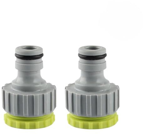 2 Piezas Conectores de Grifo De Jardín, Adaptador y Reductor para Unión de Grifo con Manguera | 1/2 y 3/4 | Conexión Rápida y Fácil para Mangueras de Agua (Gray)