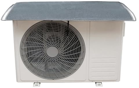 YLLSMGS Cache Clim, Housse de Climatiseur, Bache Pompe a Chaleur Piscine avec Sangle Fixe, Isolation Thermique, Réduction du Bruit(Gray,110 * 55cm/43 * 22in)