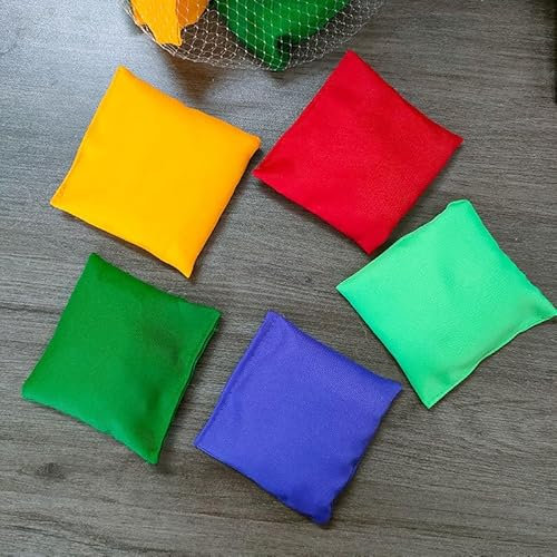 Bohnensäckchen, 10 Stück Cornhole Säckchen, Bunte Bean Bags, Wurfsäckchen Wurfspiel Set für Kinder, Sitzsäcke Werfen, Toss Game Bunte Sitzsack für Outdoor Gärten Jonglieren Spiel(10 x 10CM)