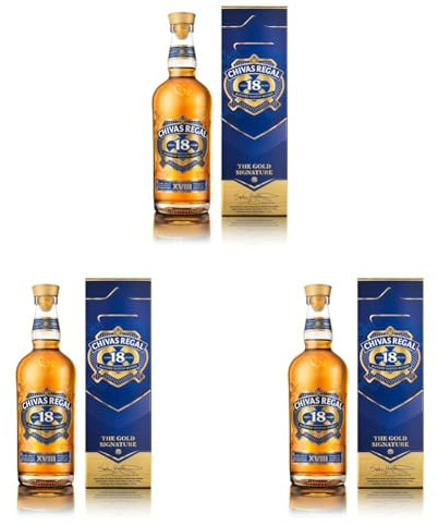 Chivas Regal 18 Years Old - Blended Scotch Whisky - Gold Signature - 0,7l | 700ml (3er Pack)