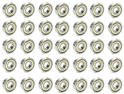 60 Stück Skateboard-Kugellager, 608ZZ, doppelt geschirmte Kugellager, kleine Kugellager, Ersatzteile für Longboard-Rollschuhe (Silber)