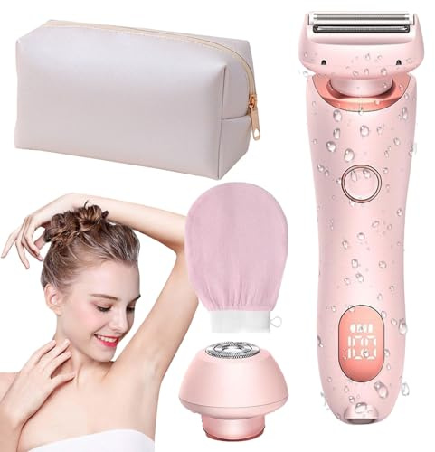 Sommer Starter Set, Rasierer - Für Seidig Glatte Haut, Rasierer Damen, Ipx7 Wasserdicht, Kabelloser USB Nass/Trocken Epilierer Für Gesicht Bikini Beine Arme (1set b)